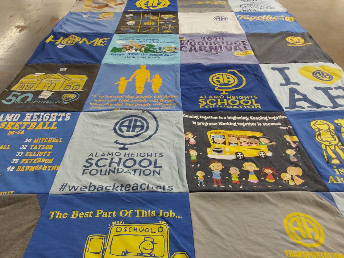 T-shirt quilt featuring alamo heights basketball by Darell from TX