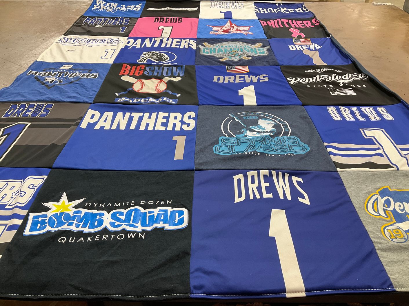 T-shirt quilt featuring panthers by Tiffany from PA