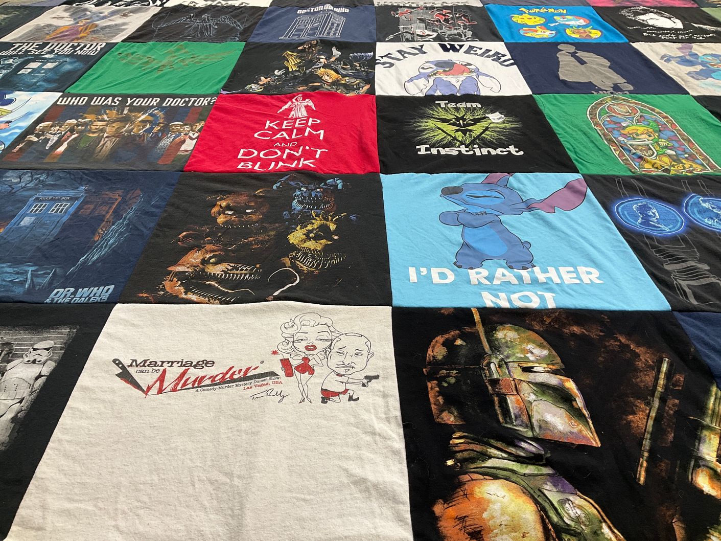 T-shirt quilt with television, movies themes by Master from TX