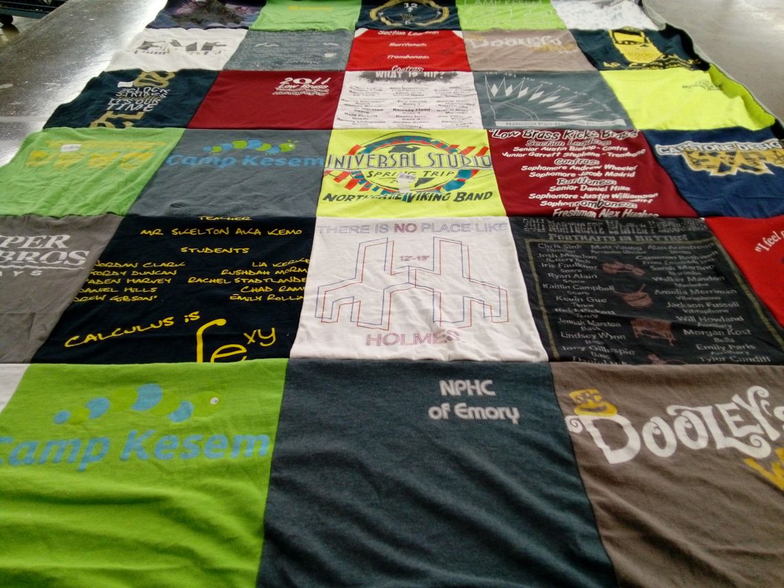 T-shirt quilt with music, education themes by Elizabeth from GA