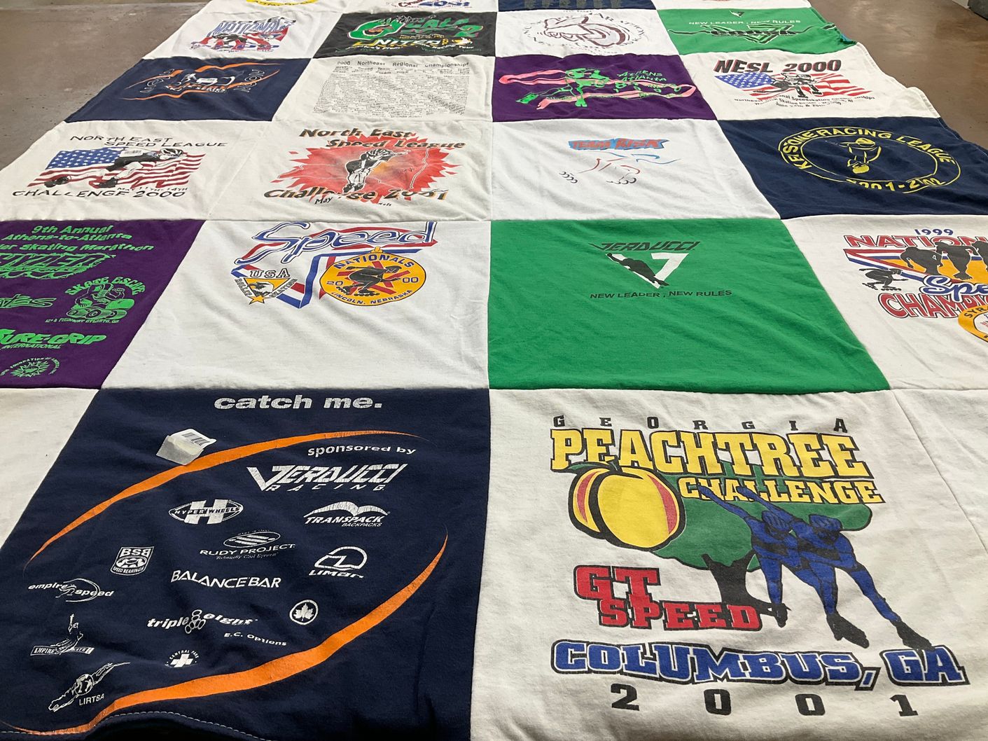 T-shirt quilt with sports, racing themes by Richard from SC