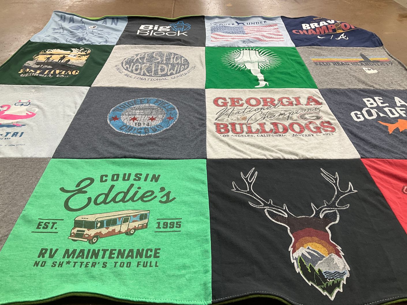 T-shirt quilt featuring georgia bulldogs by Susan from GA
