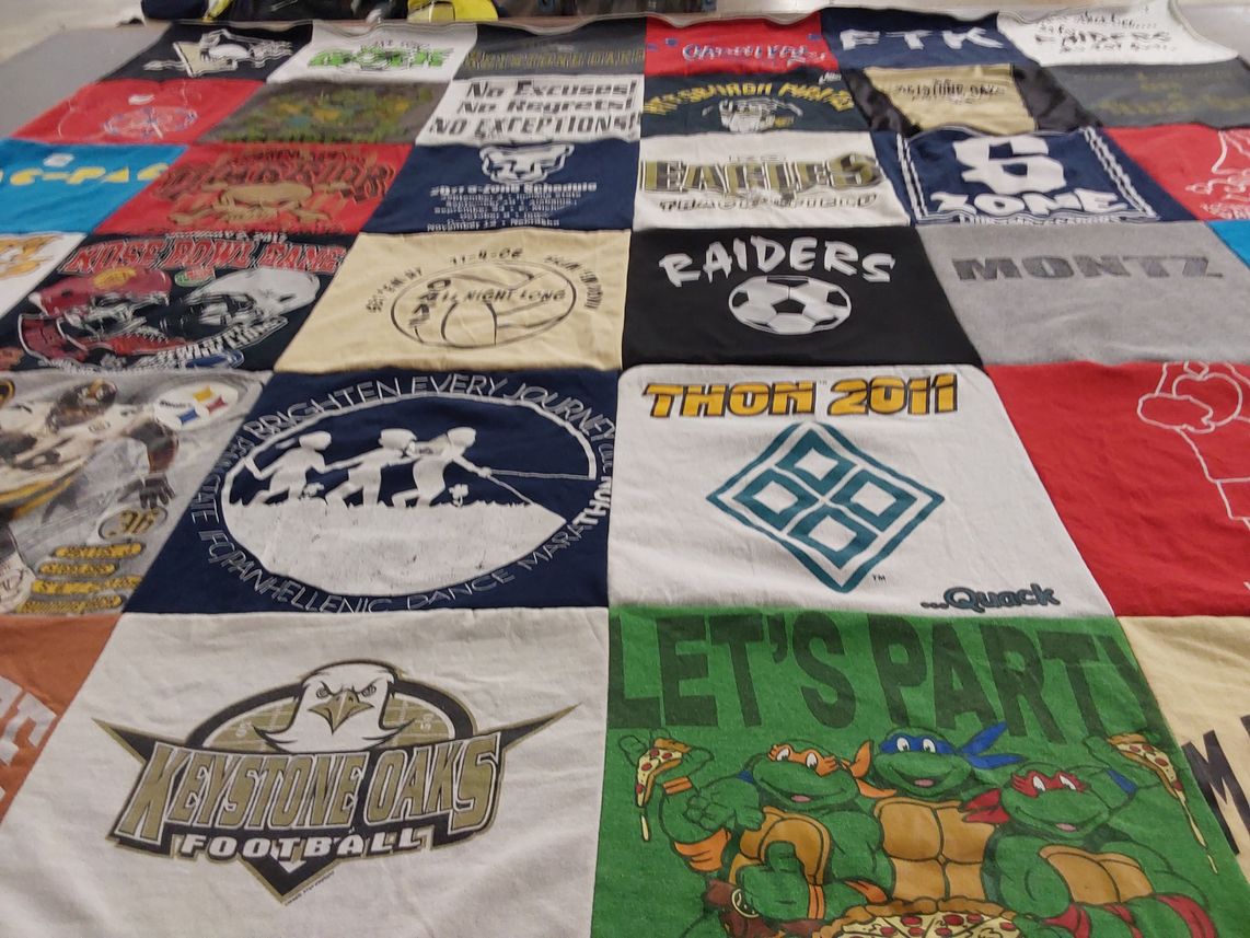 T-shirt quilt from keystone oaks high school by Mary from PA