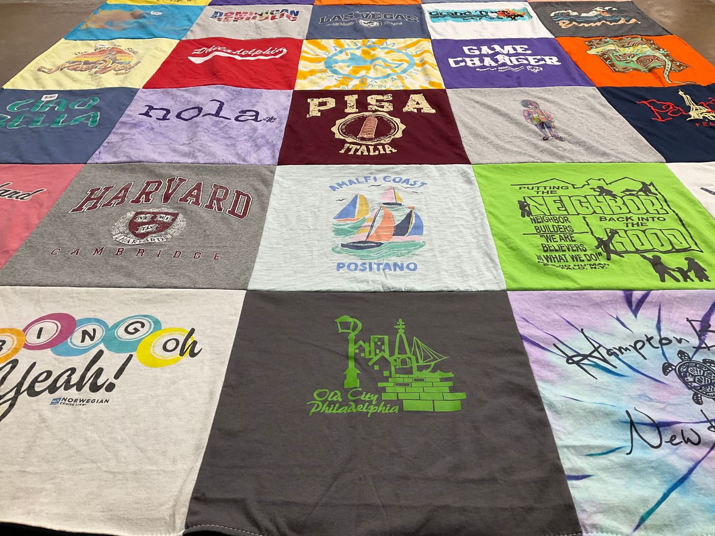 T-shirt quilt from harvard university by Constance from NY
