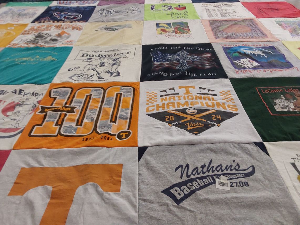 T-shirt quilt featuring university of tennessee volunteers by Shelly from TN