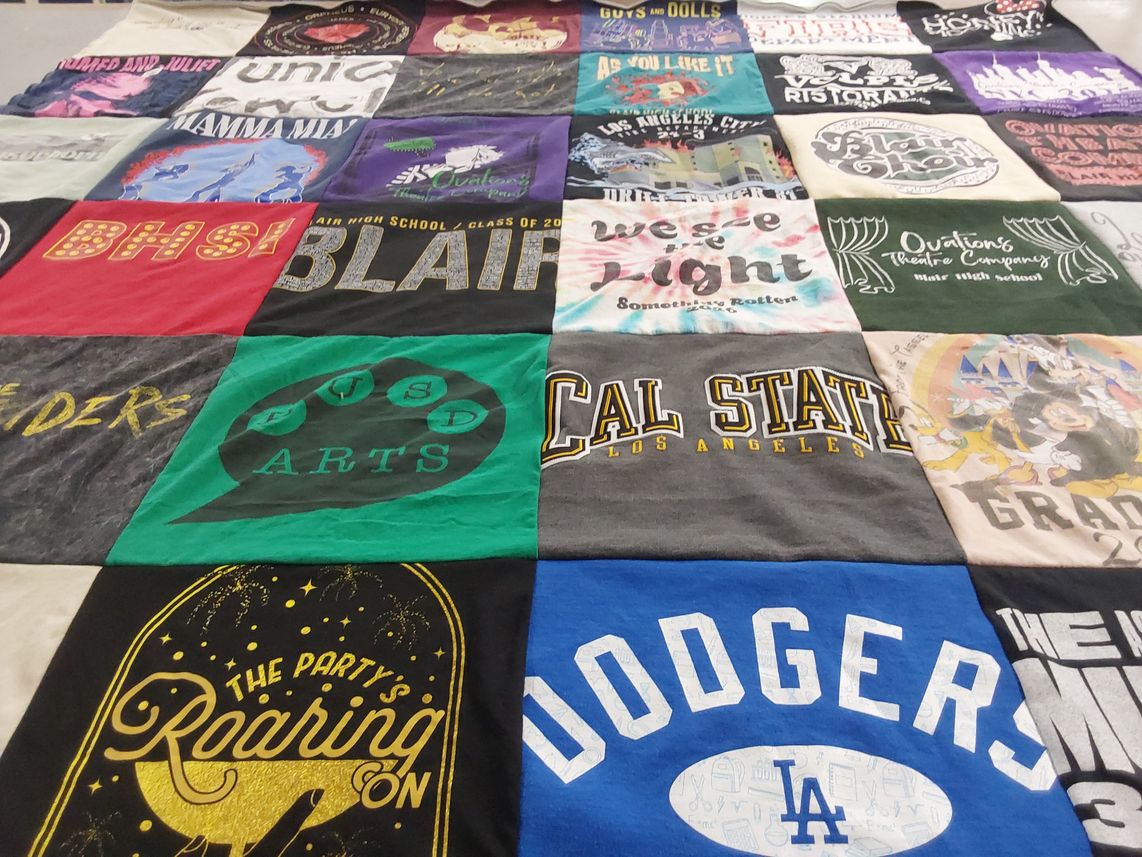 T-shirt quilt featuring los angeles dodgers by Jessica from CA