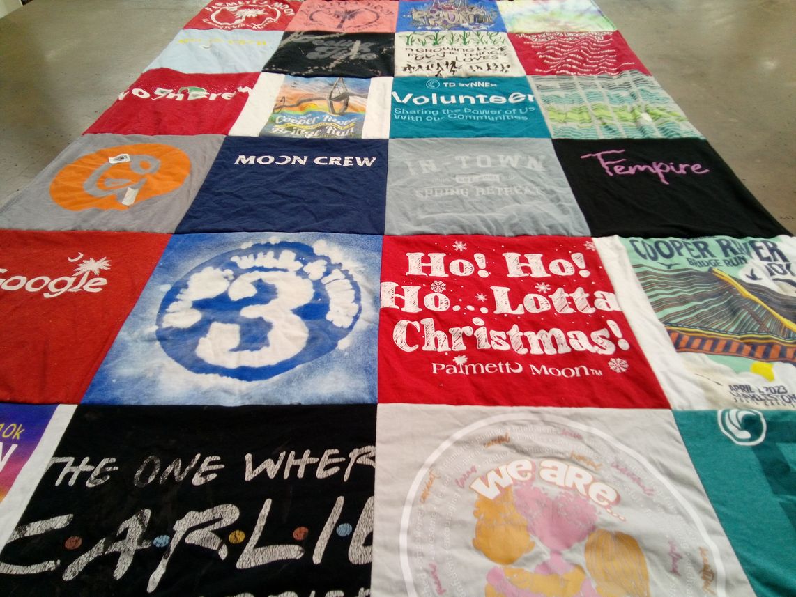 T-shirt quilt with community service, holiday celebrations themes by Brianna from SC
