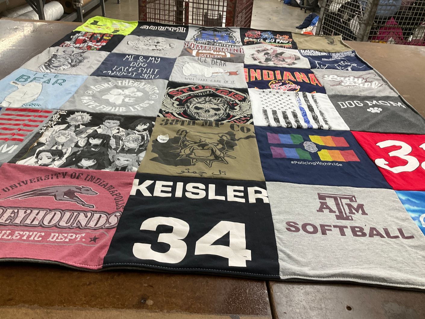 T-shirt quilt featuring university of indianapolis greyhounds, texas a&m university softball by Elizabeth from IN