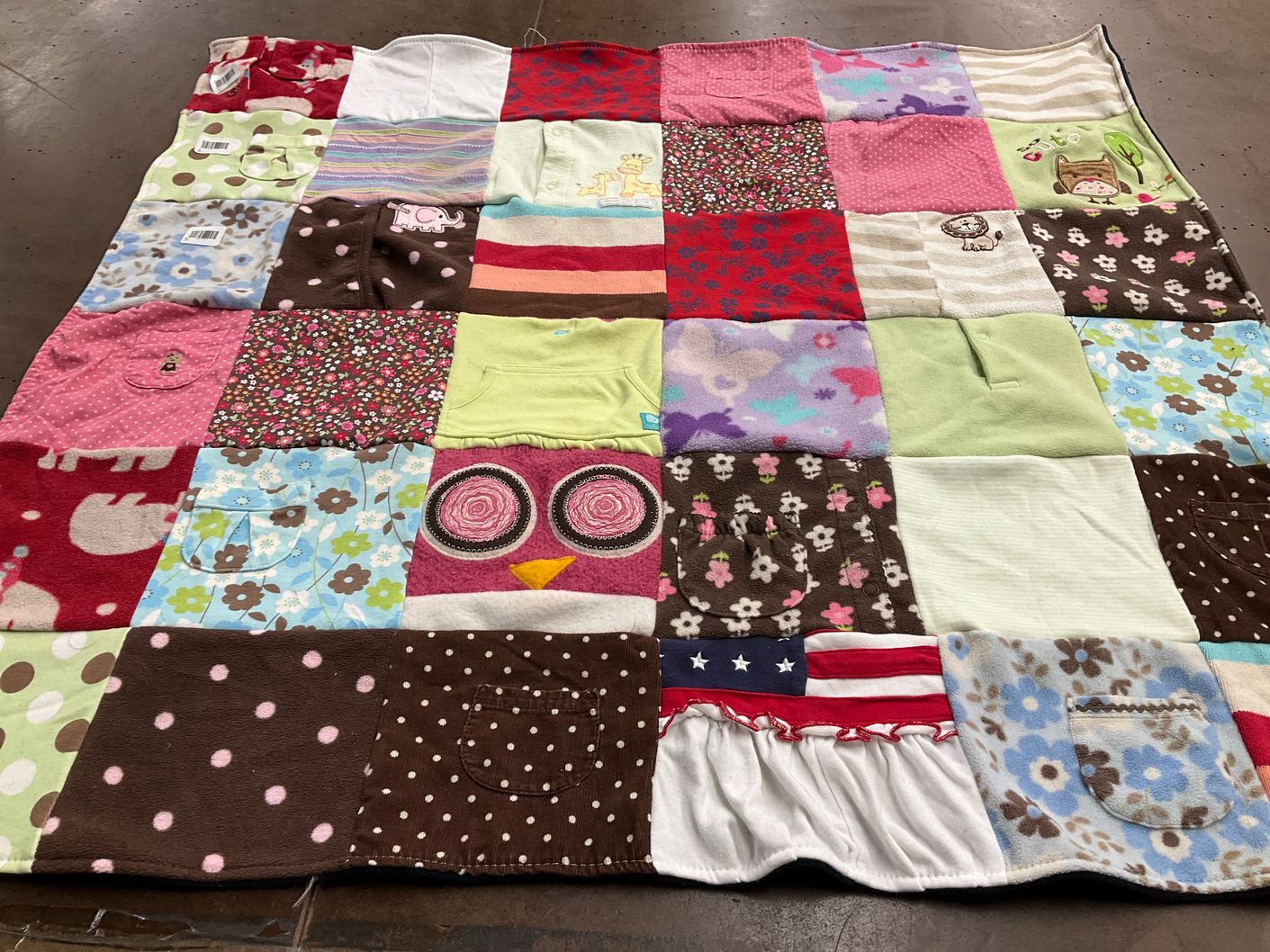 T-shirt quilt with animals, nature themes by Andrea from NY