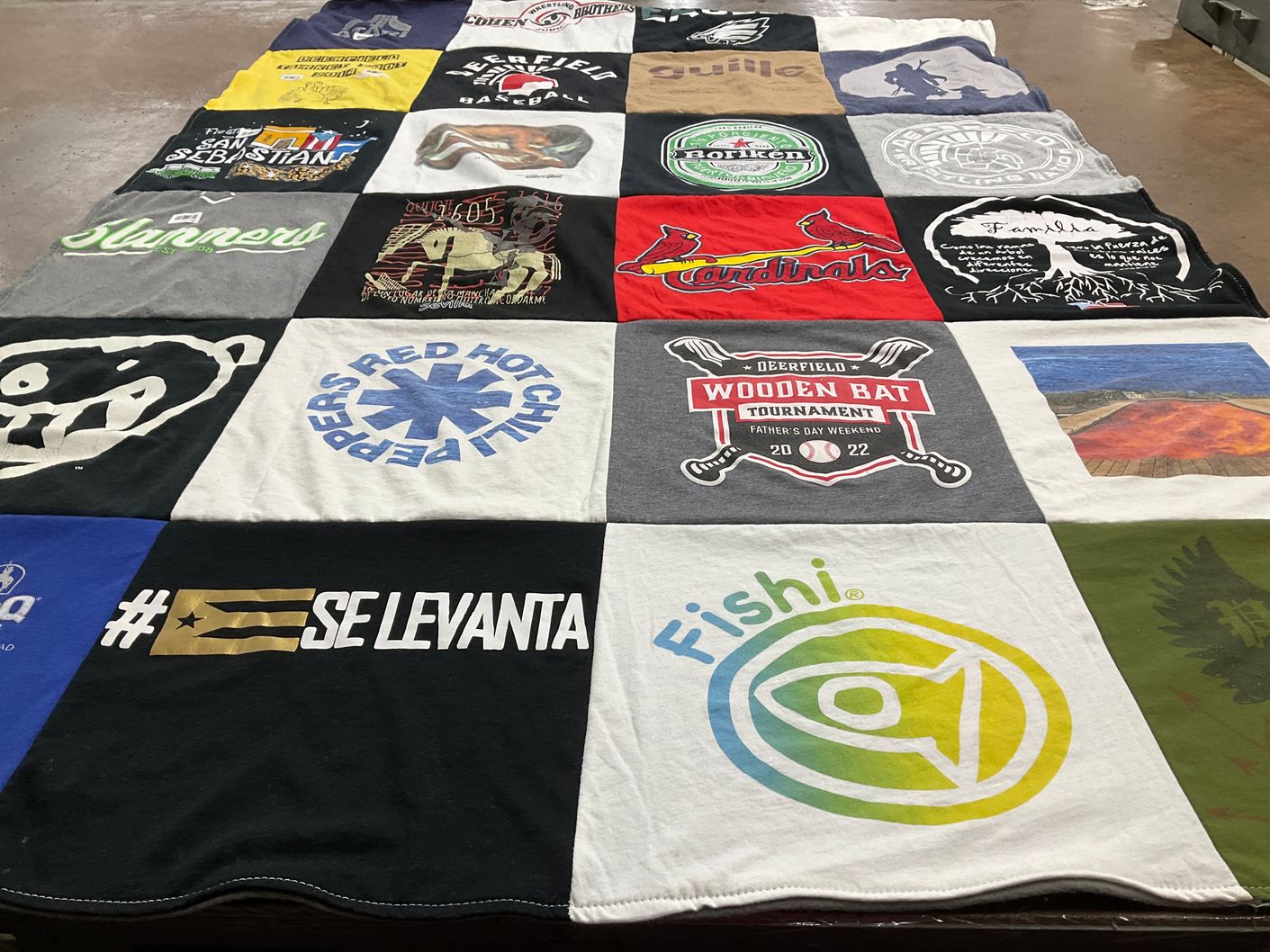 T-shirt quilt with baseball themes by Meghan from IL