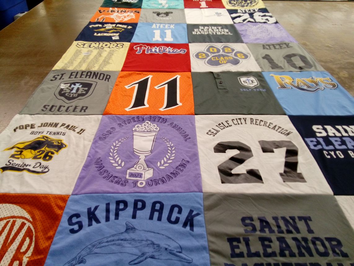 T-shirt quilt featuring st eleanor cyo basketball by Tara from PA