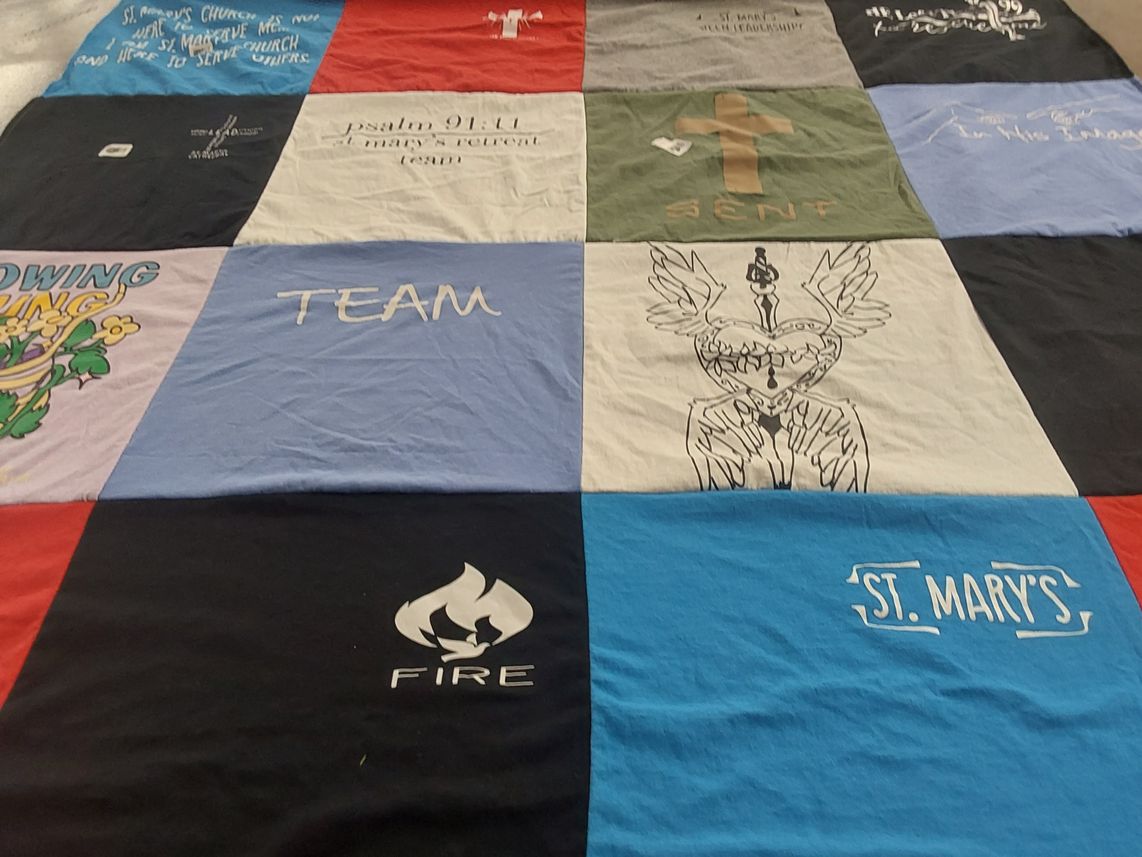 T-shirt quilt from st. mary's university by Veronica from TX