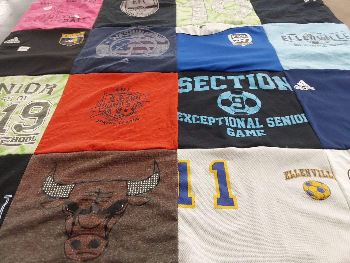 T-shirt quilt featuring ellenville soccer team by Karen from NY