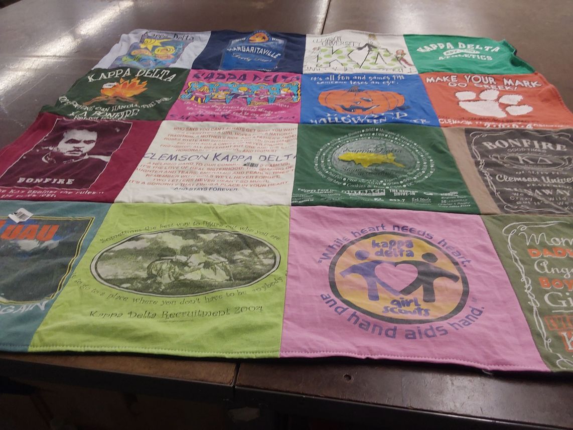 T-shirt quilt from clemson university by Chelsea from VA
