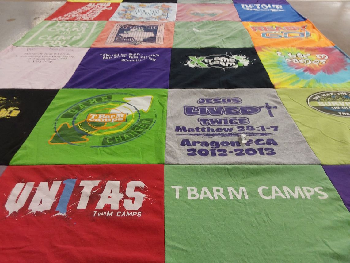 T-shirt quilt from aragon high school by Amy from TX