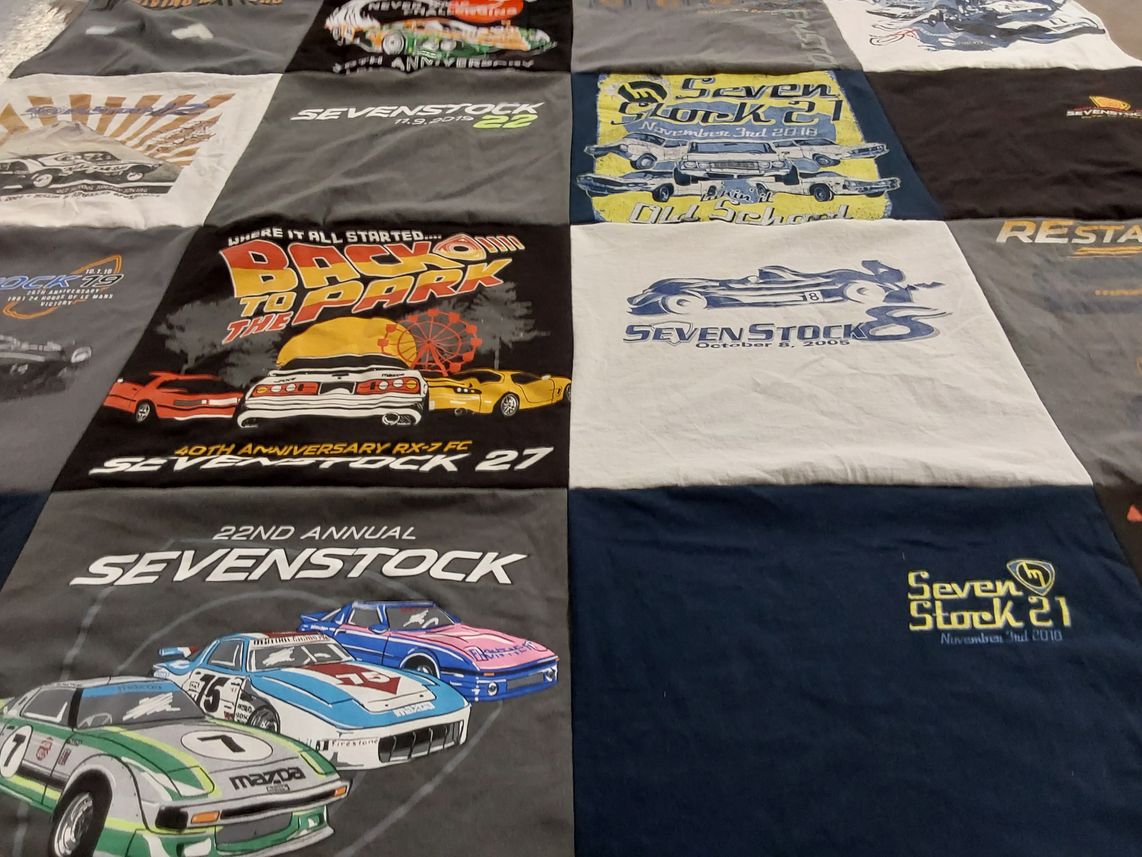 T-shirt quilt with cars, auto shows themes by LEOROY from CA