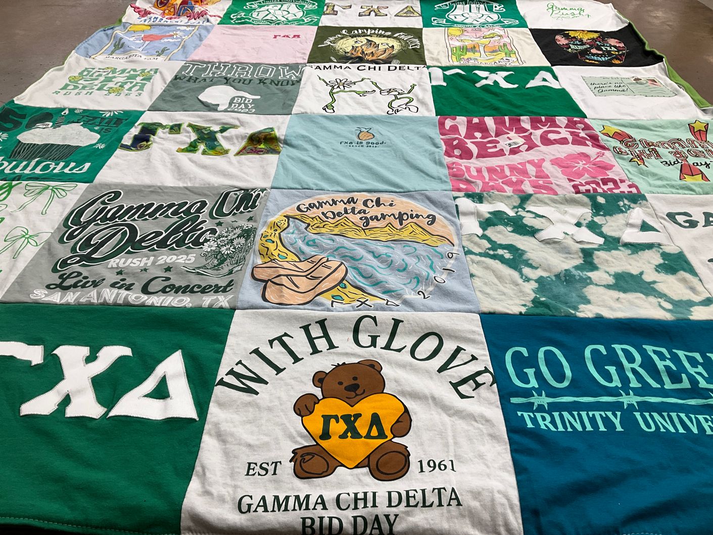 T-shirt quilt from trinity university by Jennifer from CA