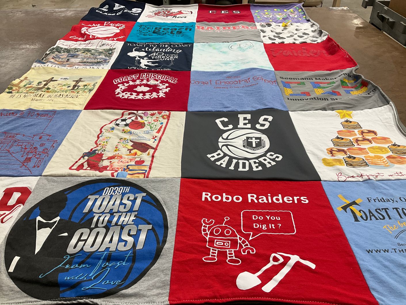 T-shirt quilt featuring raiders, robo raiders by Amanda from MS