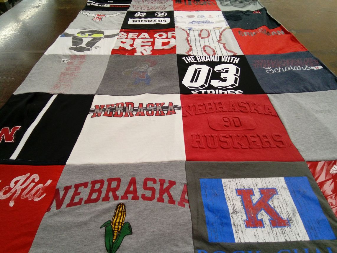 T-shirt quilt featuring nebraska huskers by Matthew from NE