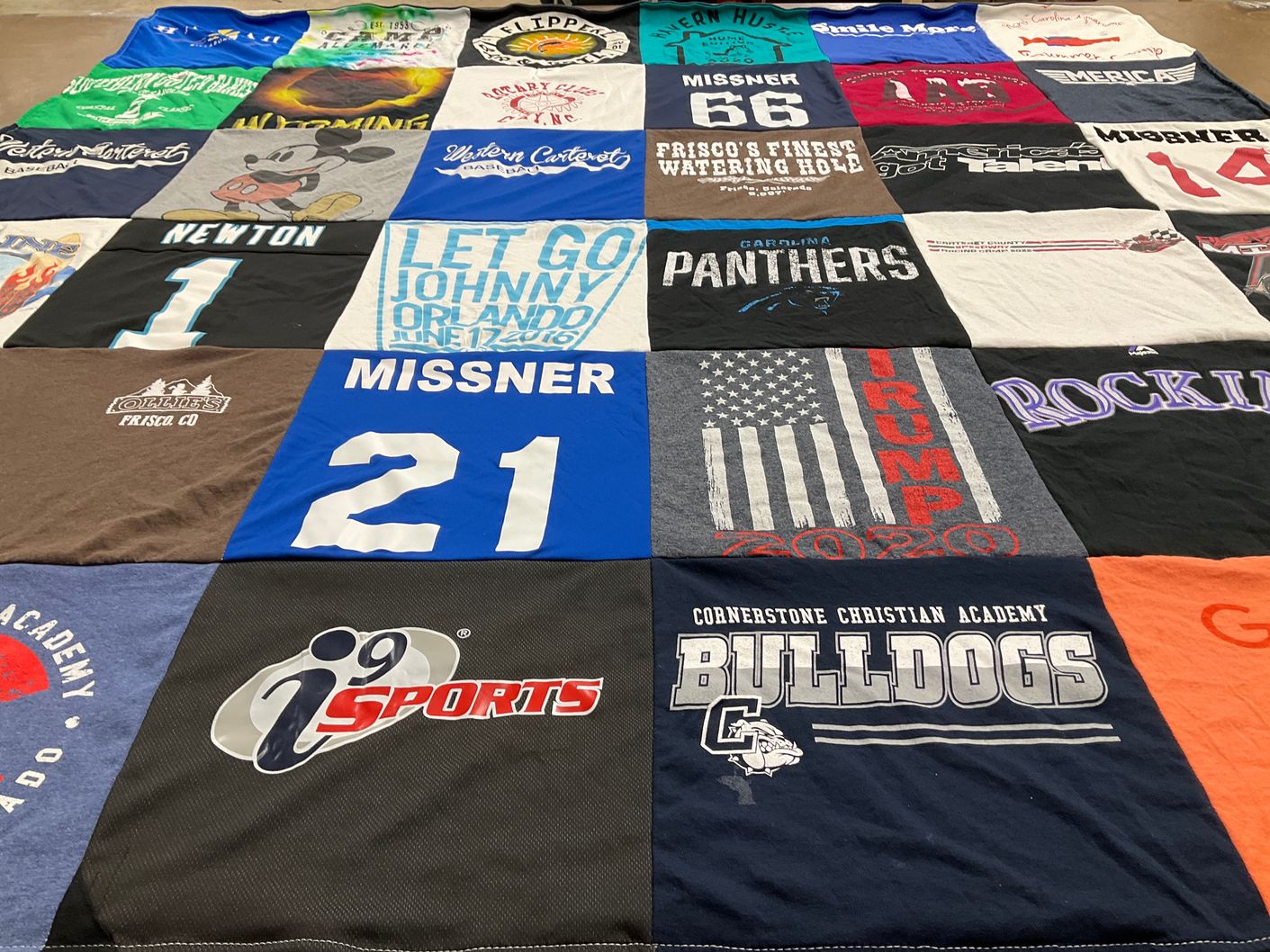 T-shirt quilt featuring carolina panthers by tamra from NC