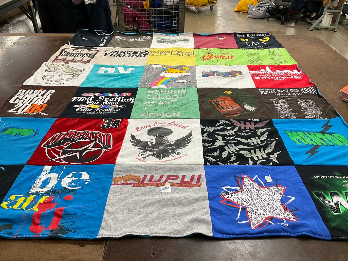 T-shirt quilt from western boone high school by Tracy from IN
