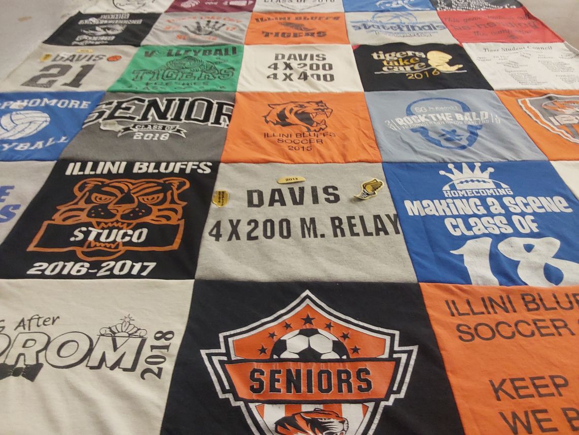 T-shirt quilt featuring illini bluffs soccer by Lisa from IL