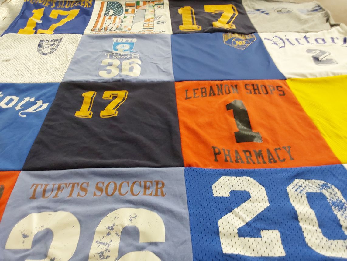 T-shirt quilt from tufts university by helen from PA