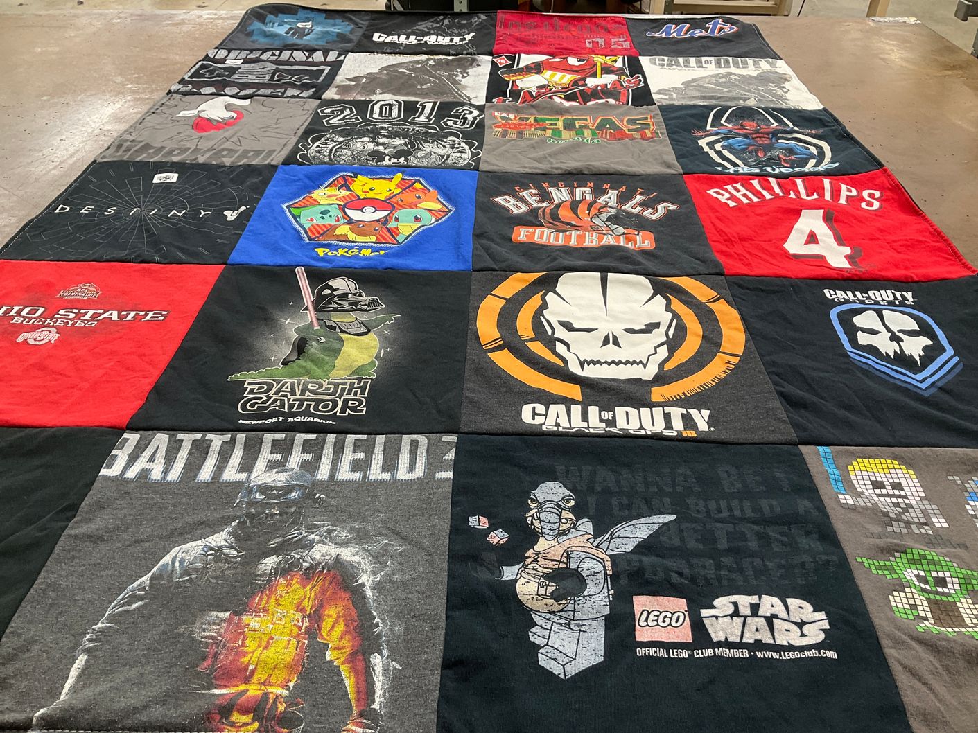 T-shirt quilt featuring cincinnati bengals football by Bobbi from OH