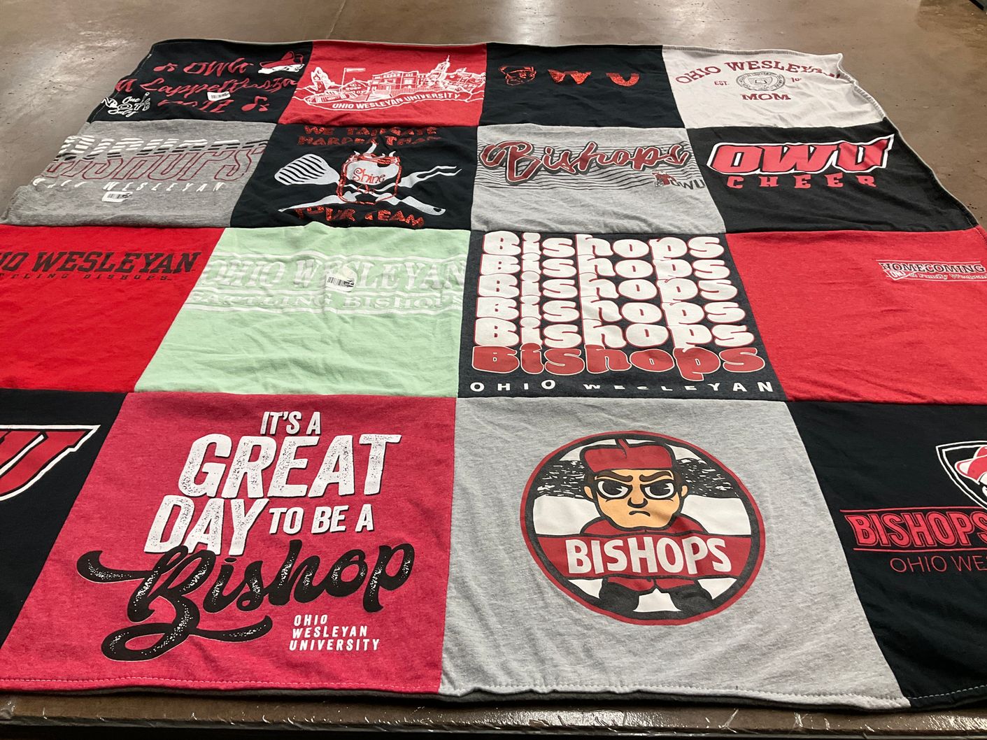 T-shirt quilt featuring bishops by Kiersten from OH