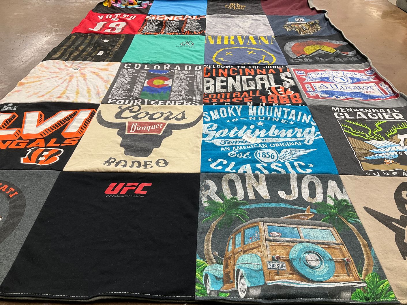 T-shirt quilt featuring cincinnati bengals by Larin from FL