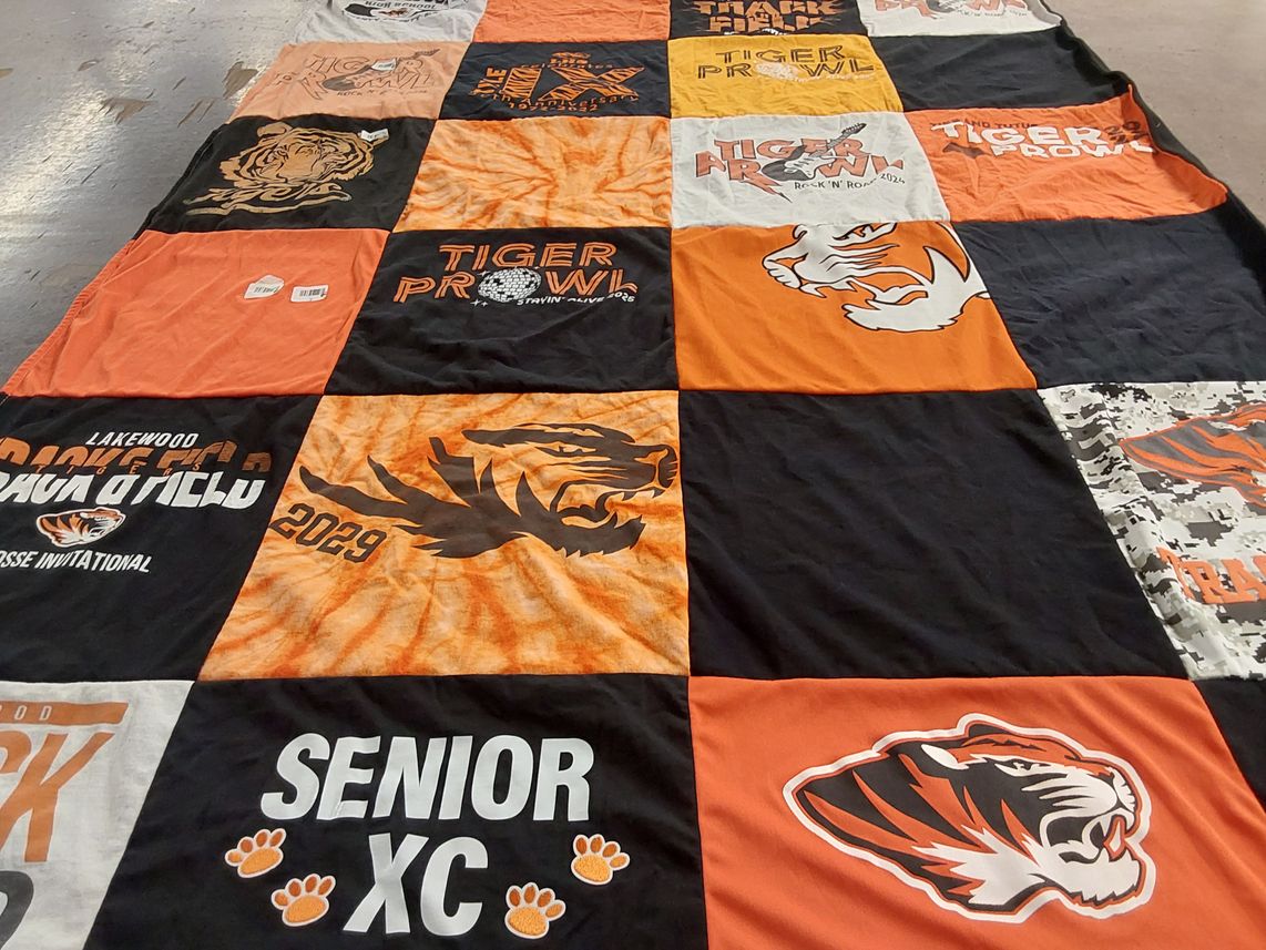 T-shirt quilt featuring lakewood high school varsity team by Harper from CO