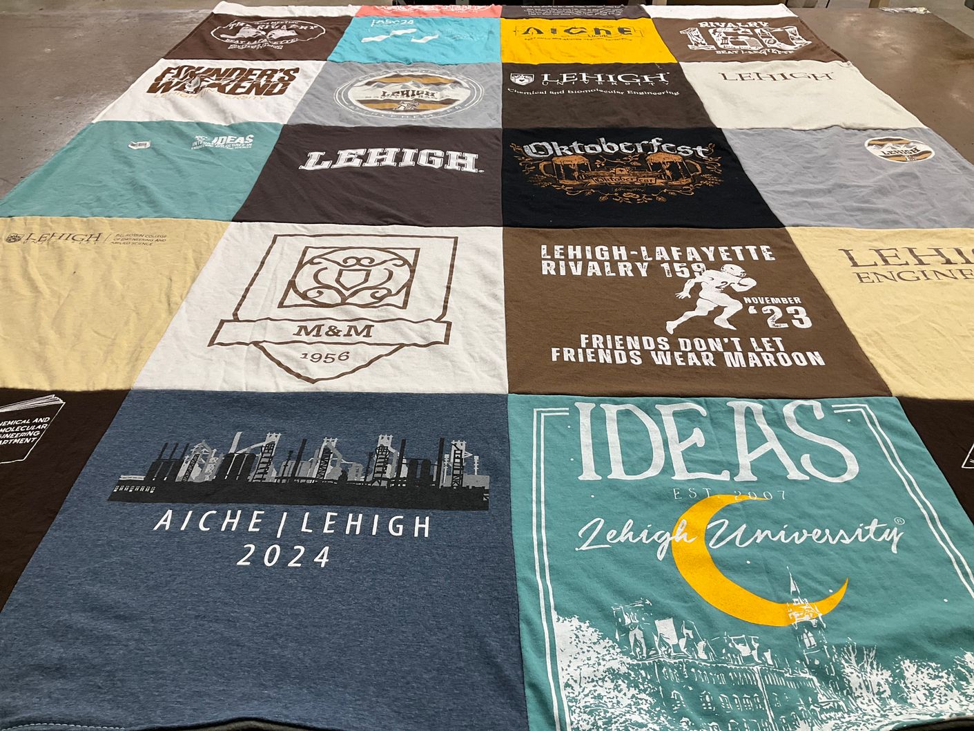 T-shirt quilt from lehigh university by Angie from FL