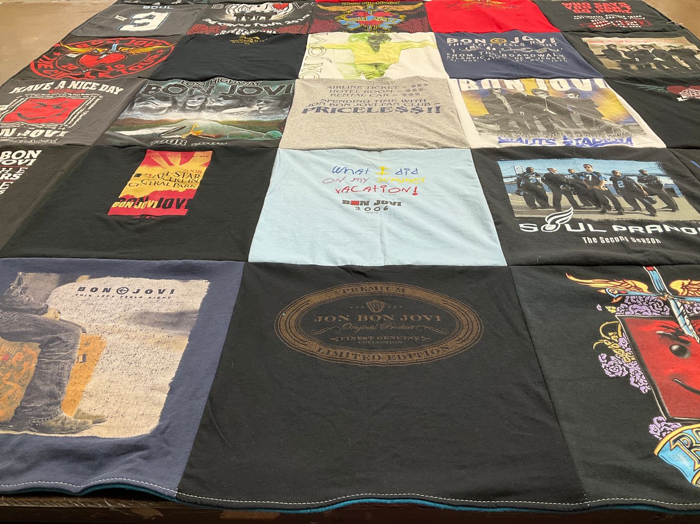 T-shirt quilt with music, concerts themes by SHIRLEY from MD