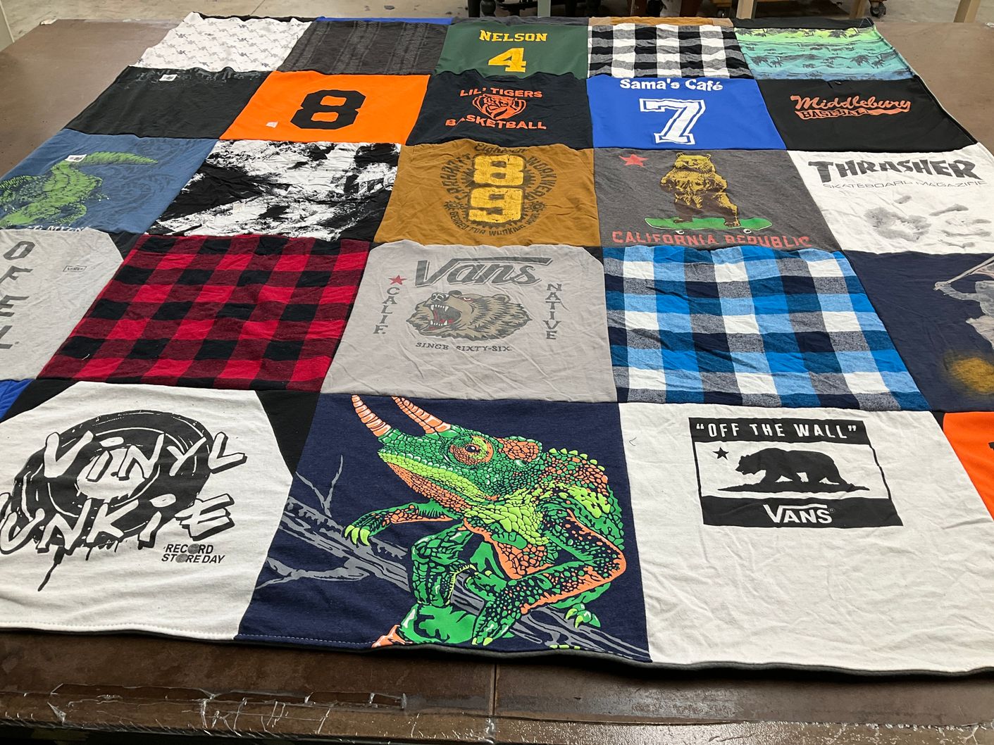 T-shirt quilt featuring middlebury college basketball by Carolyn from VT