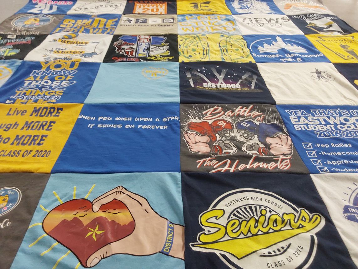T-shirt quilt from eastwood high school by Grace from TX