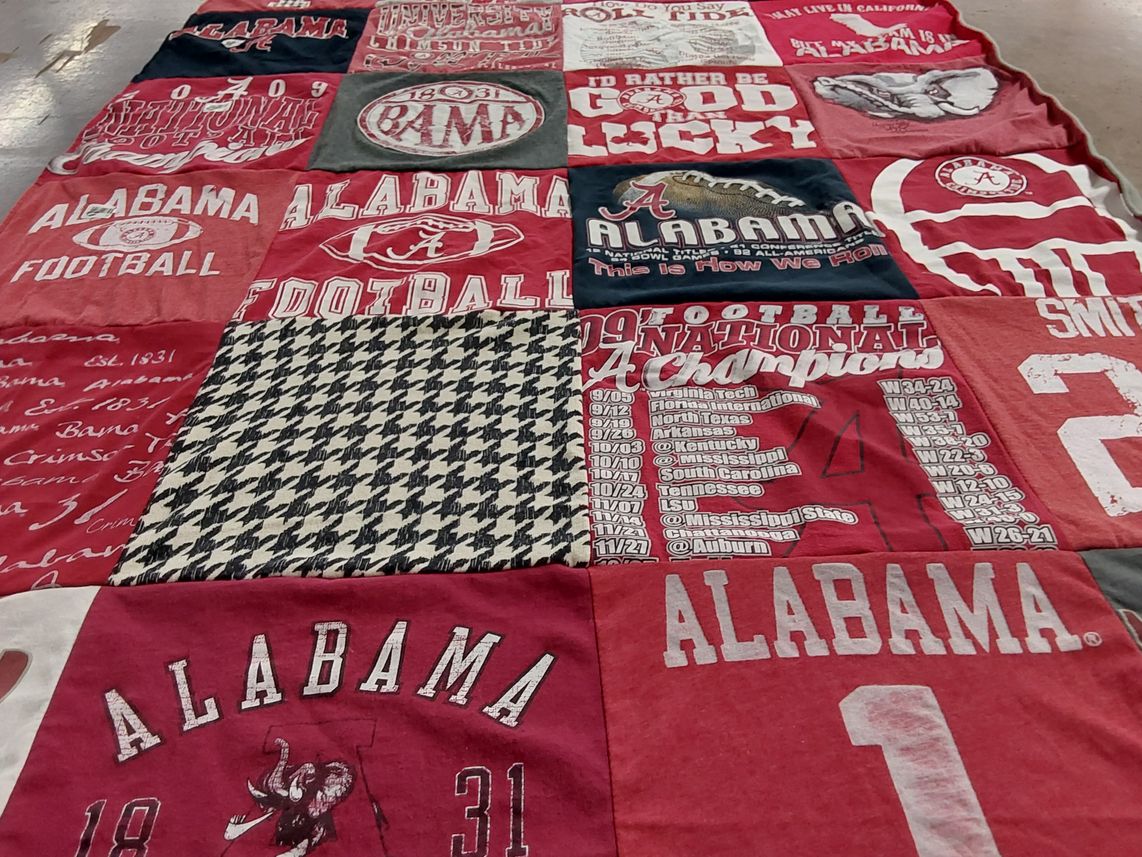 T-shirt quilt featuring alabama crimson tide by Diane from CA
