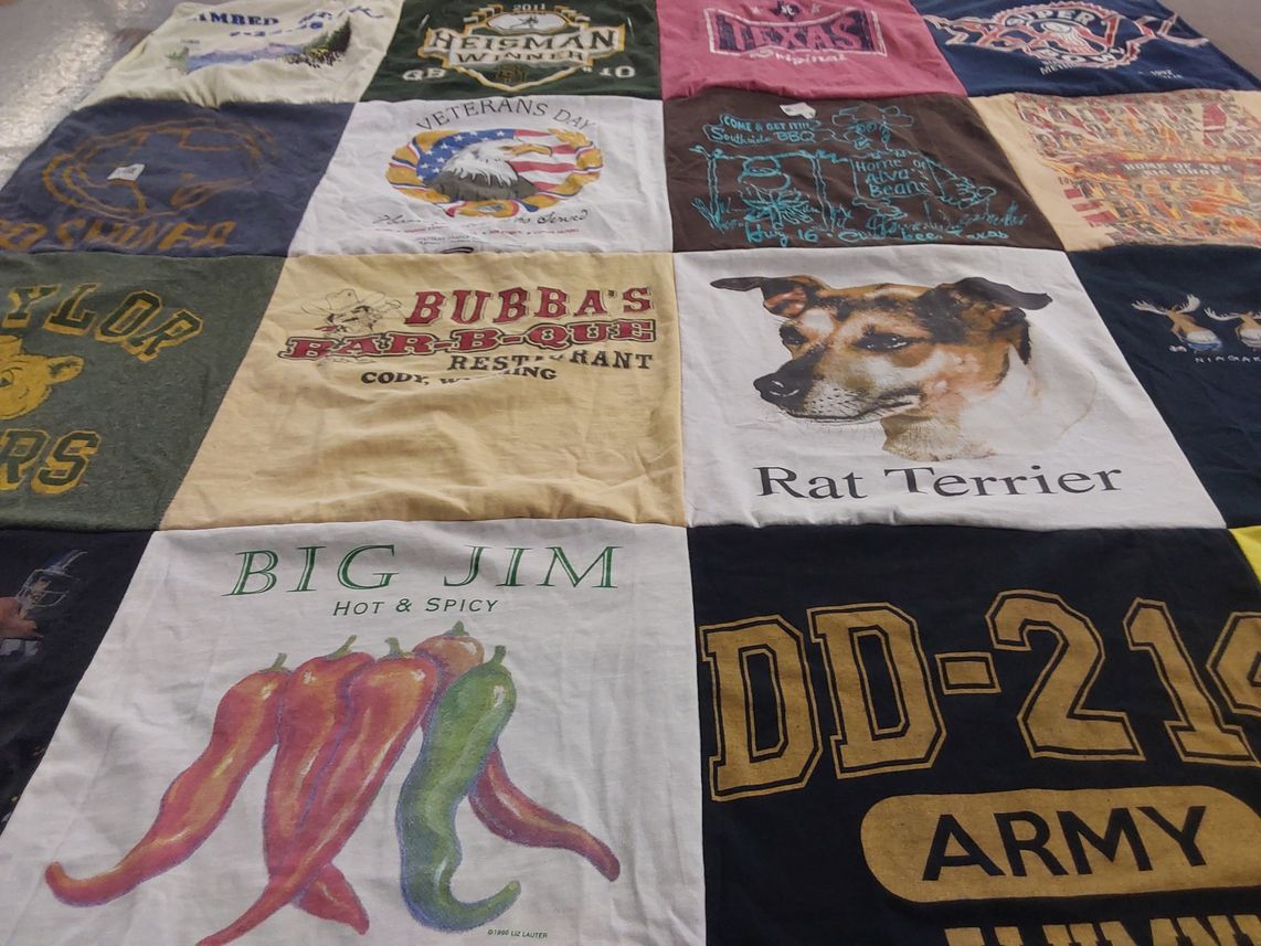 T-shirt quilt from baylor university by Deborah from CA