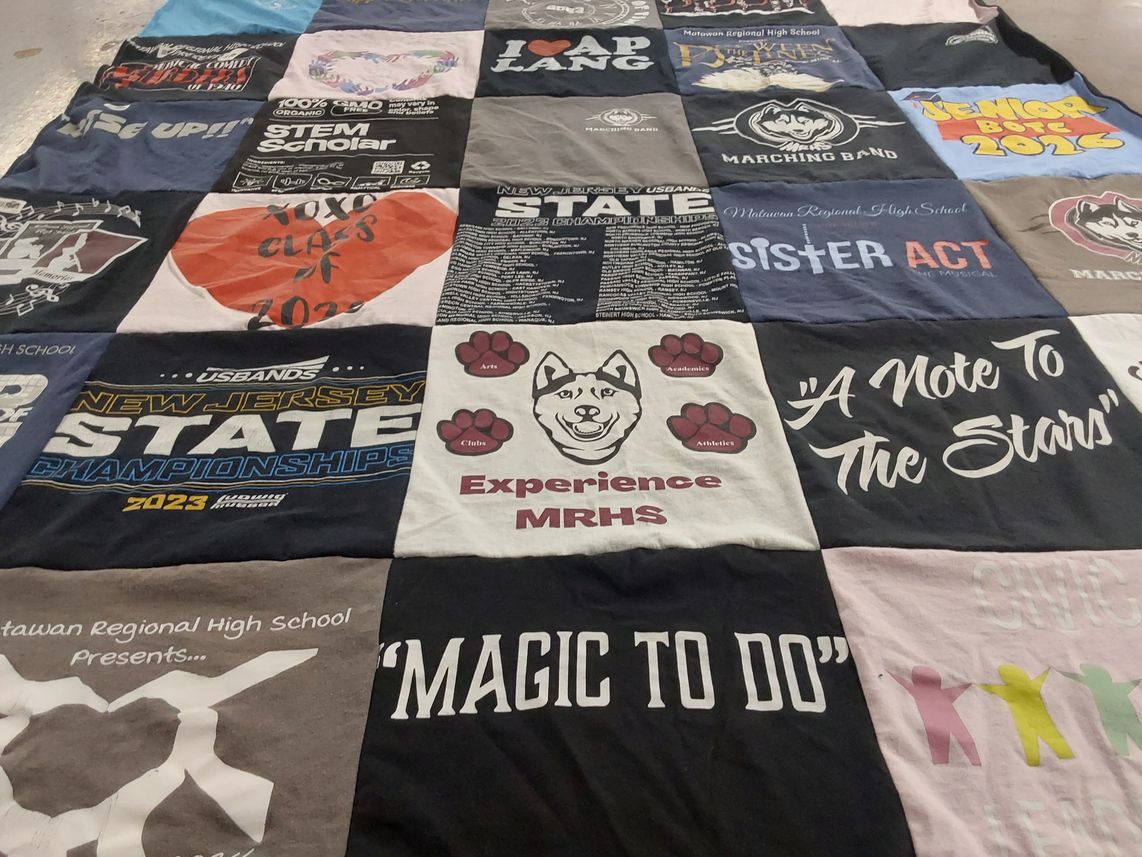T-shirt quilt from matawan regional high school by Cheryl from NJ