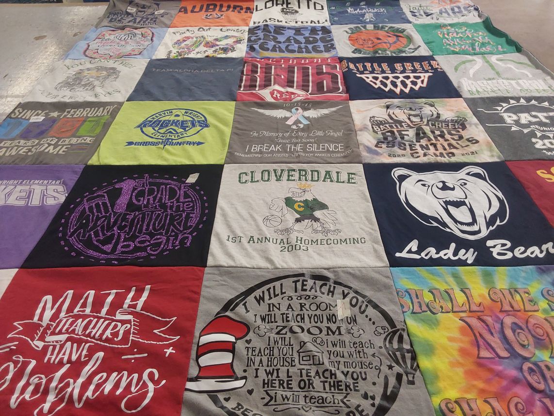 T-shirt quilt featuring battle creek rockets by Lorie from TN