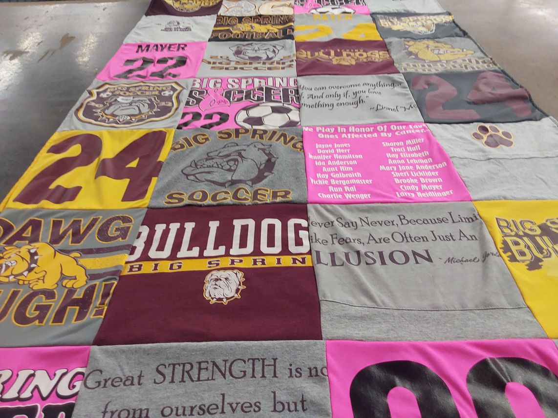 T-shirt quilt featuring big spring high school soccer by DAWN from PA