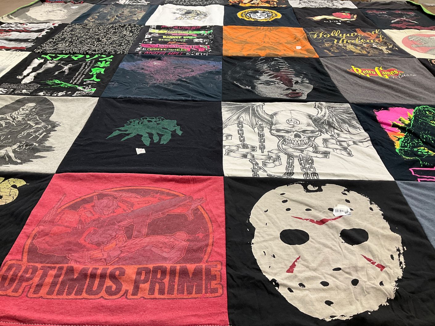 T-shirt quilt with pop culture, movies themes by Ryan from CT