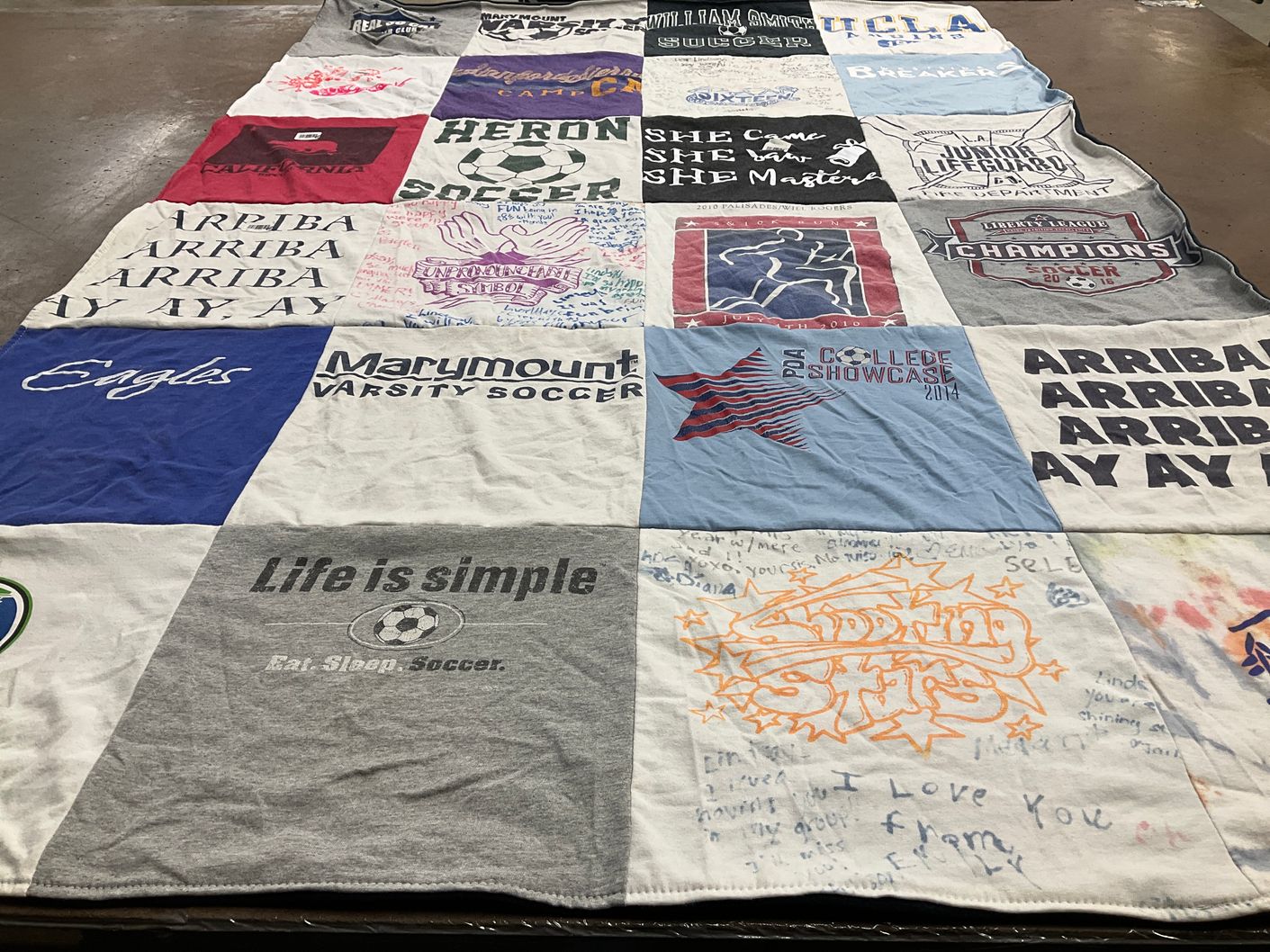 T-shirt quilt from marymount university by Gina from NJ