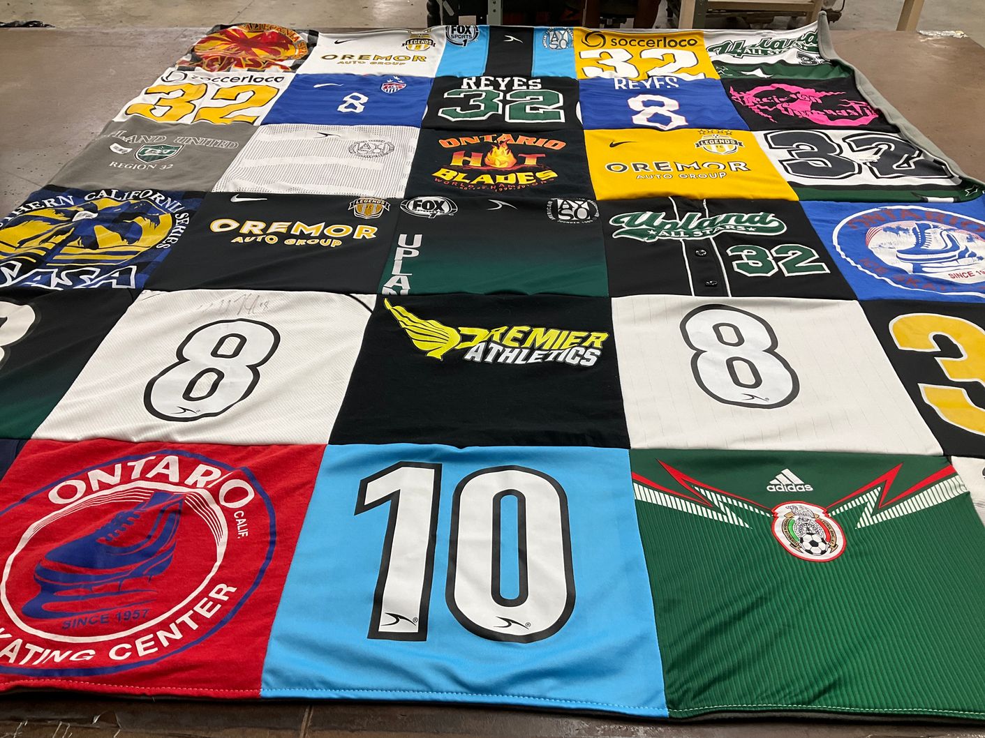 T-shirt quilt from northern california, ontario skating center by Tori from CA