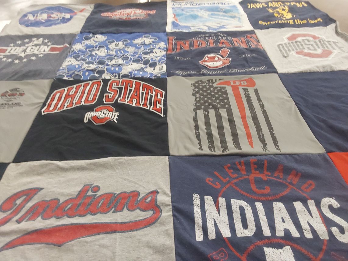 T-shirt quilt featuring cleveland indians by Cheryl from FL