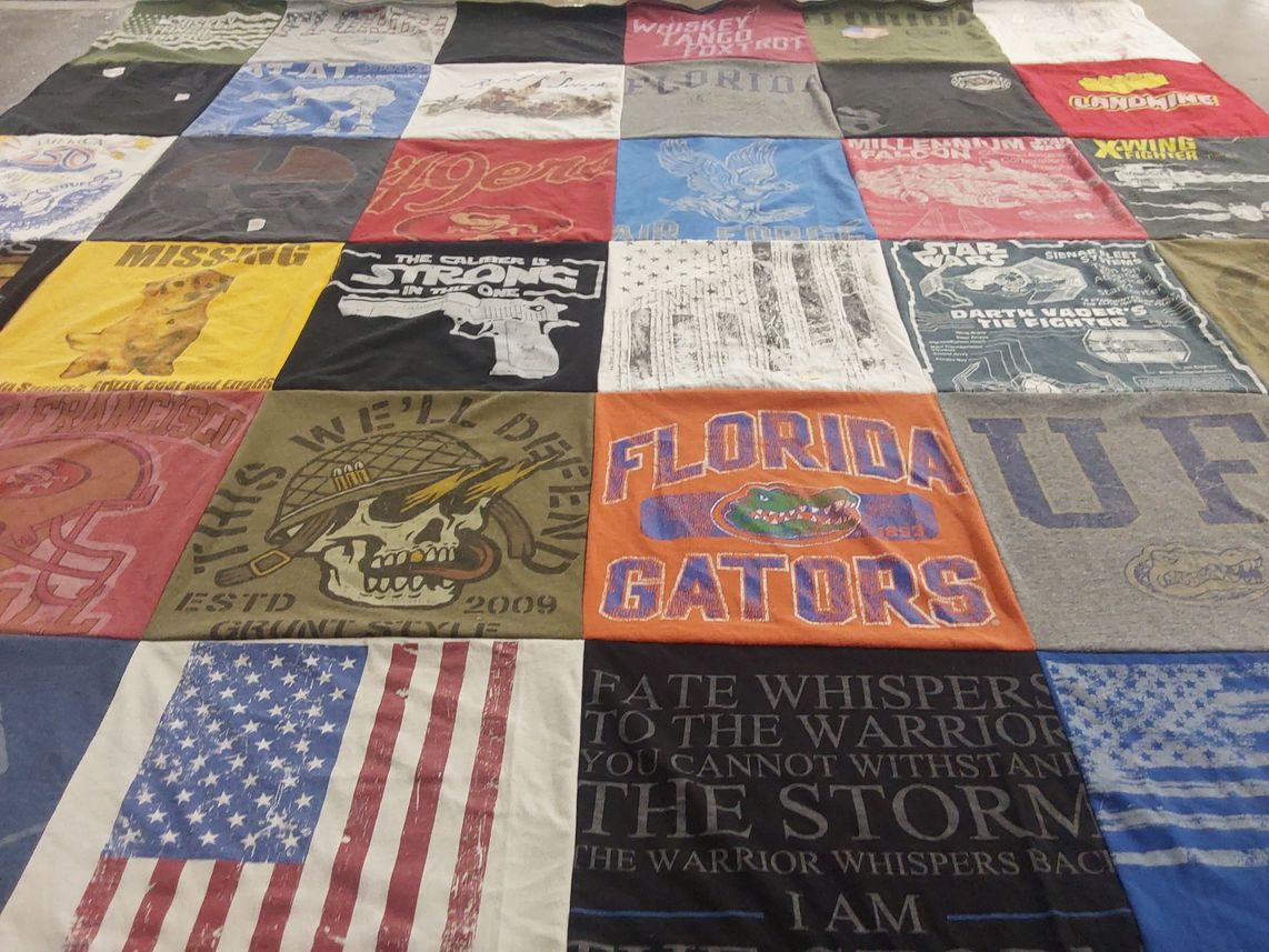 T-shirt quilt featuring florida gators by Darrin from FL
