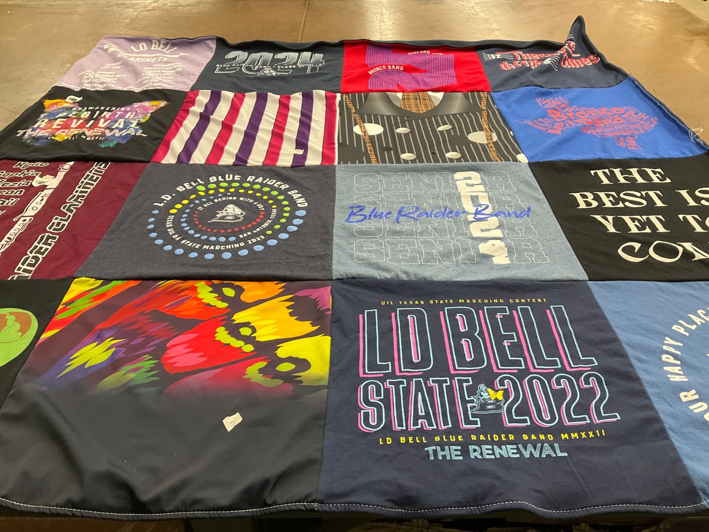 T-shirt quilt from ld bell high school by Carol from TX