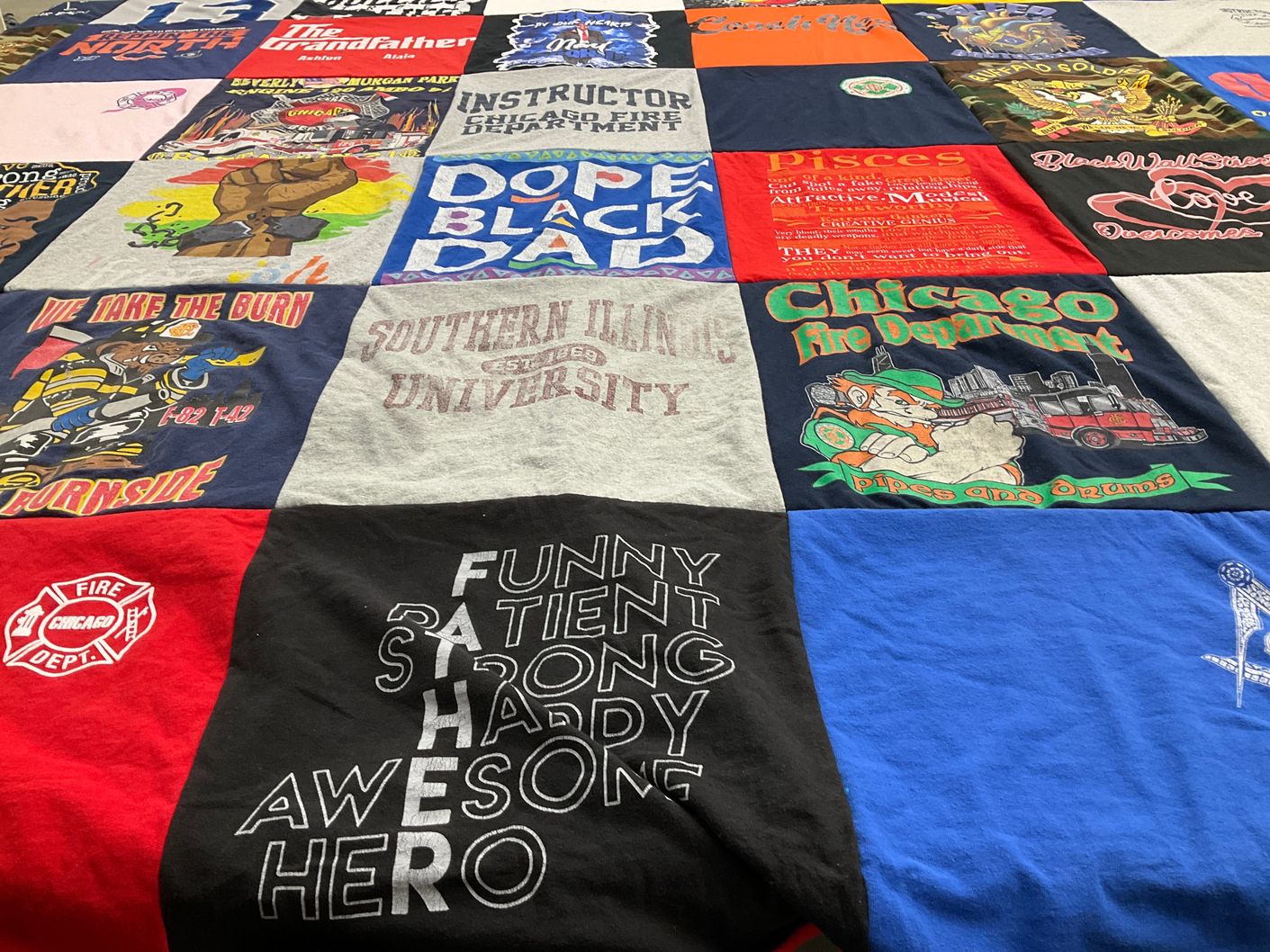 T-shirt quilt from southern illinois university by Neal from IL