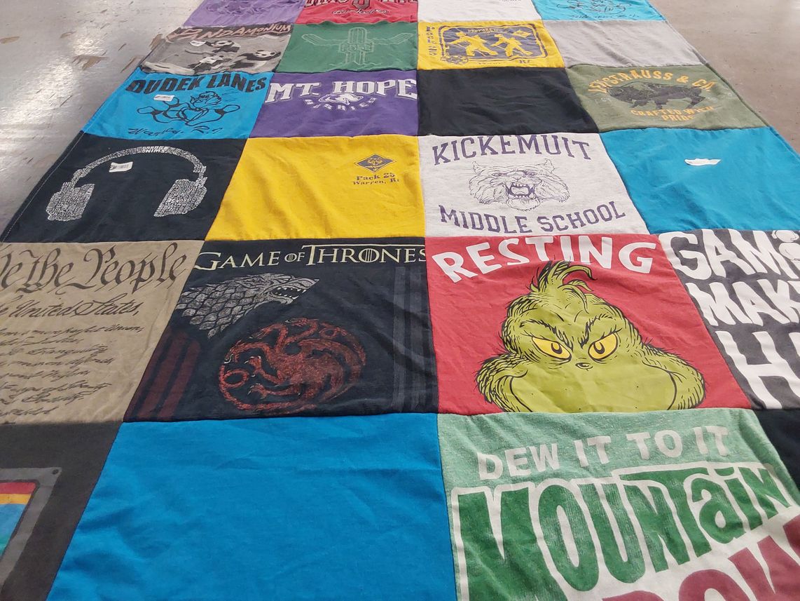 T-shirt quilt from kickemuit middle school by Kelly from RI