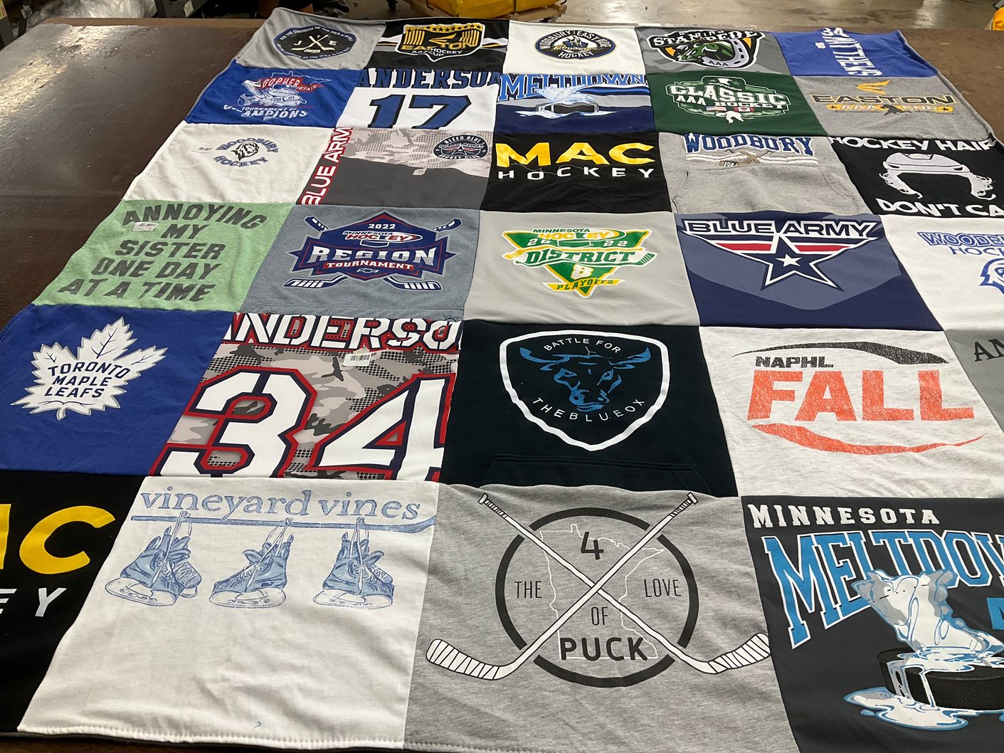 T-shirt quilt featuring toronto maple leafs by Renee from MN