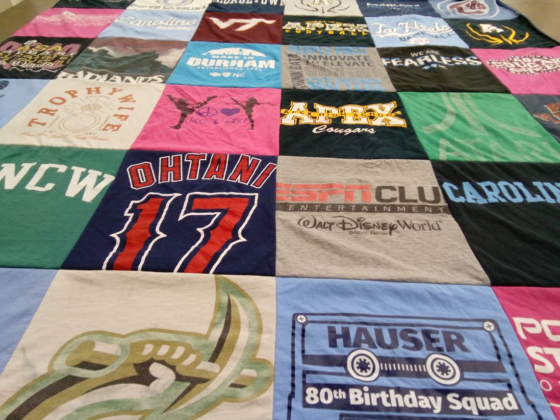 T-shirt quilt featuring lafayette college cougars by Anne from NC